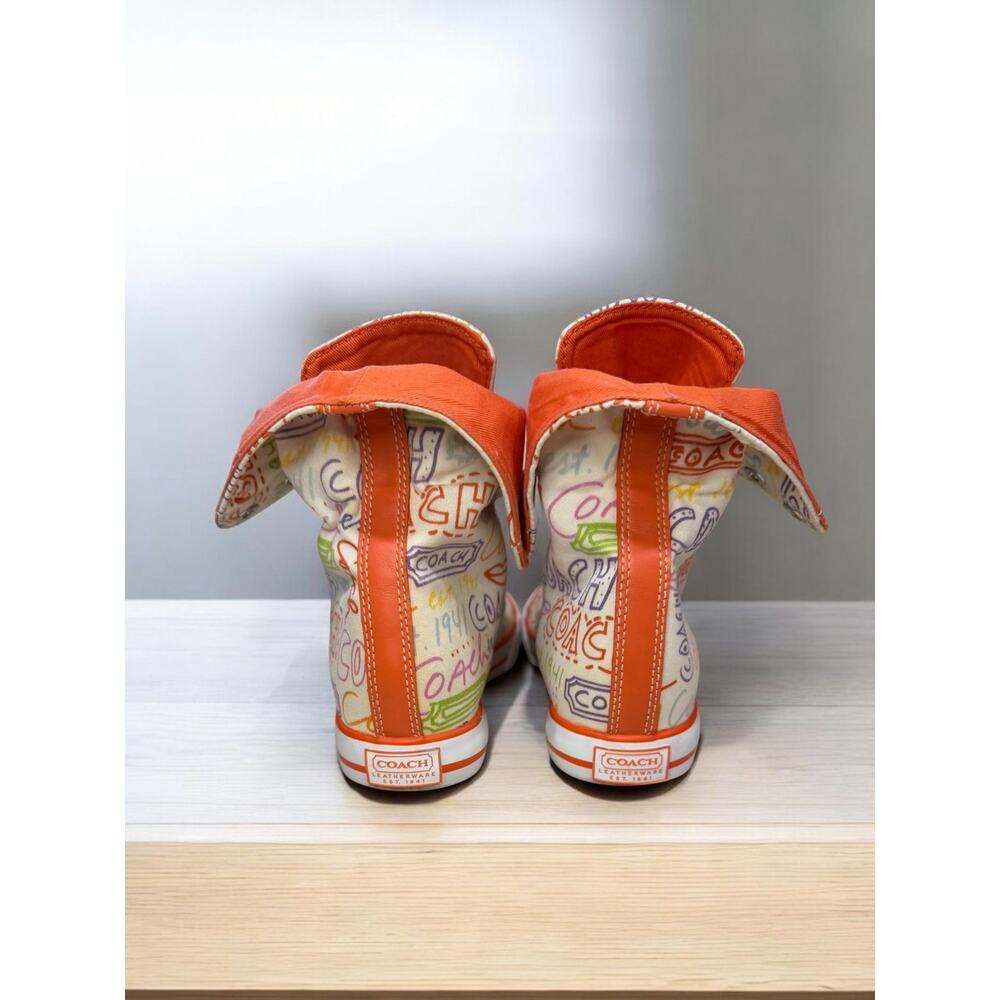Y2K Coach A1285 Bonney Graffiti Print High Top Sneaker Size 6B - Picture 7 of 11